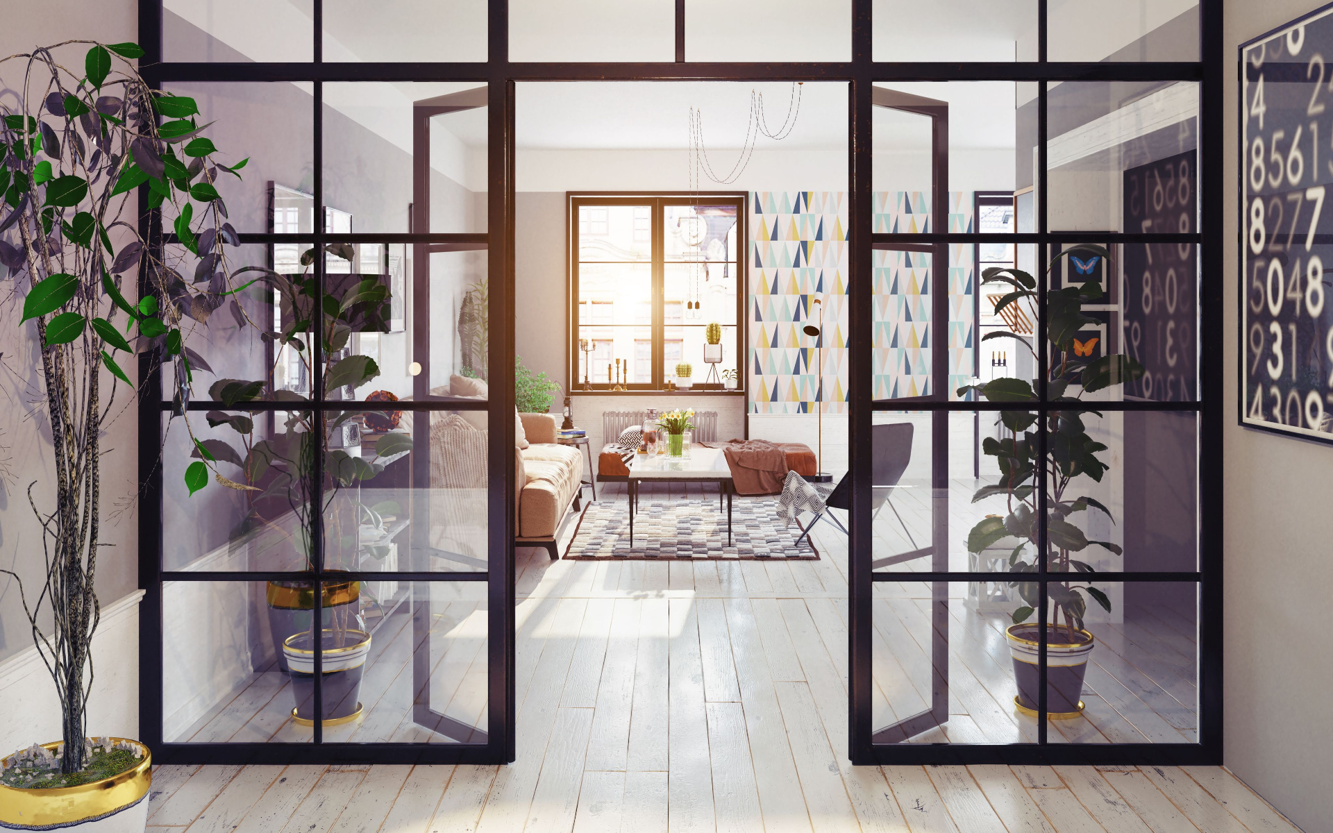 Staklene pregrade u interijeru